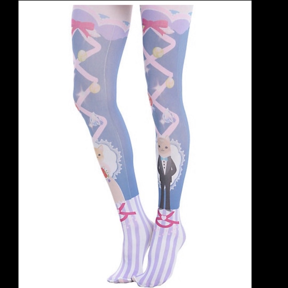 Blackheart Lolita Wedding Cats Tights